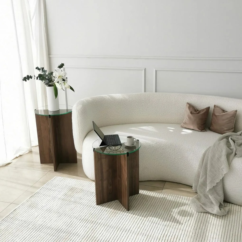 Set de măsuțe auxiliare Lily Walnut, 2 buc.