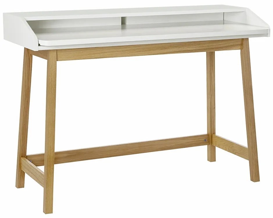 Birou cu blat alb Woodman St. James, alb-natural