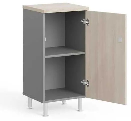Dulap scurt Manager LUX 45 x 43 x 93 cm, dreapta, salcâm deschis / gri