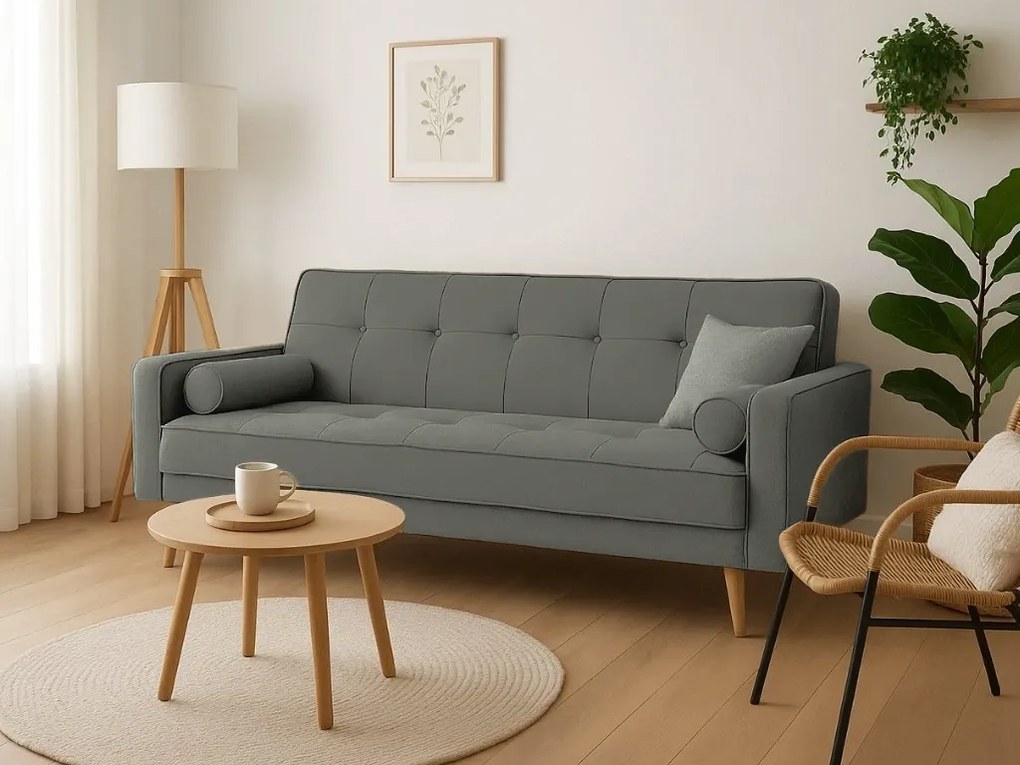 Canapea extensibila gri masliniu NESTOR VELVET