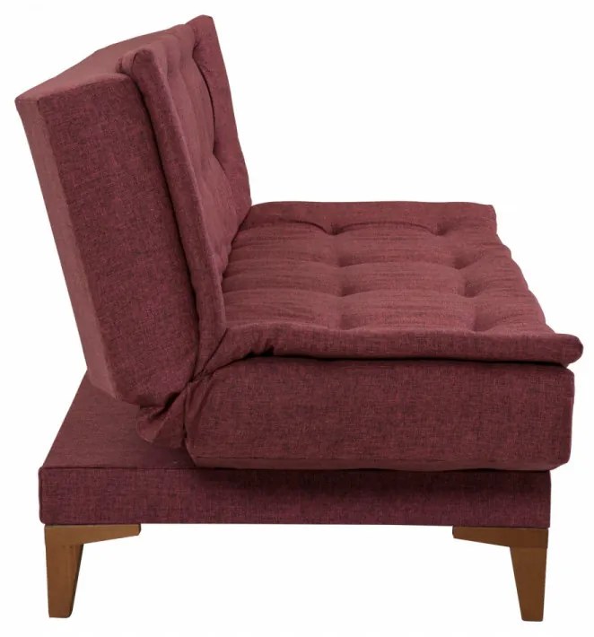 Canapea 3 Locuri, Lemn Solid, Santo, Rosu Bordo