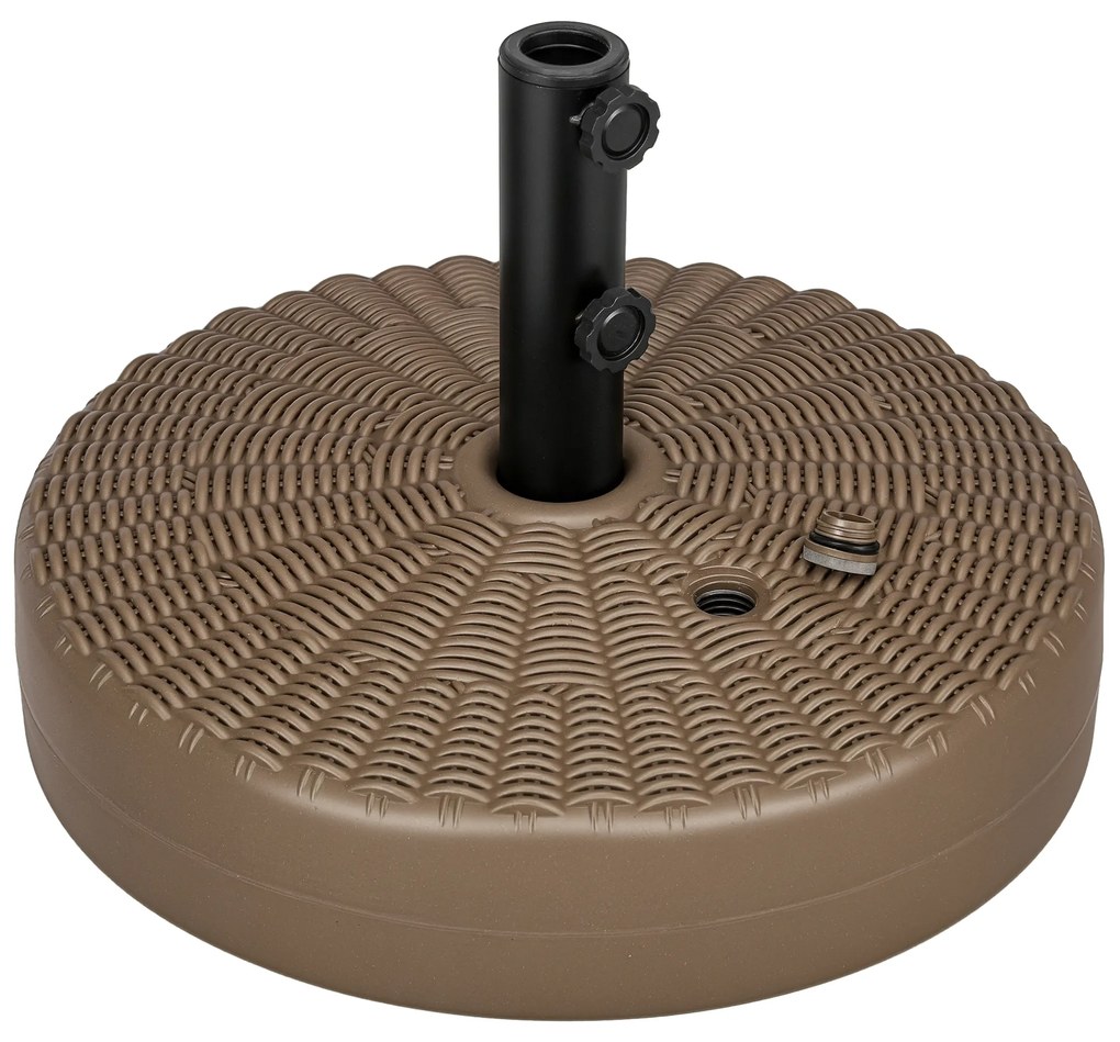 Outsunny Bază pentru Umbrelă cu Butoane Rotative Încorporate și Duză Laterală, Ø51x36 cm, Maro | Aosom Romania