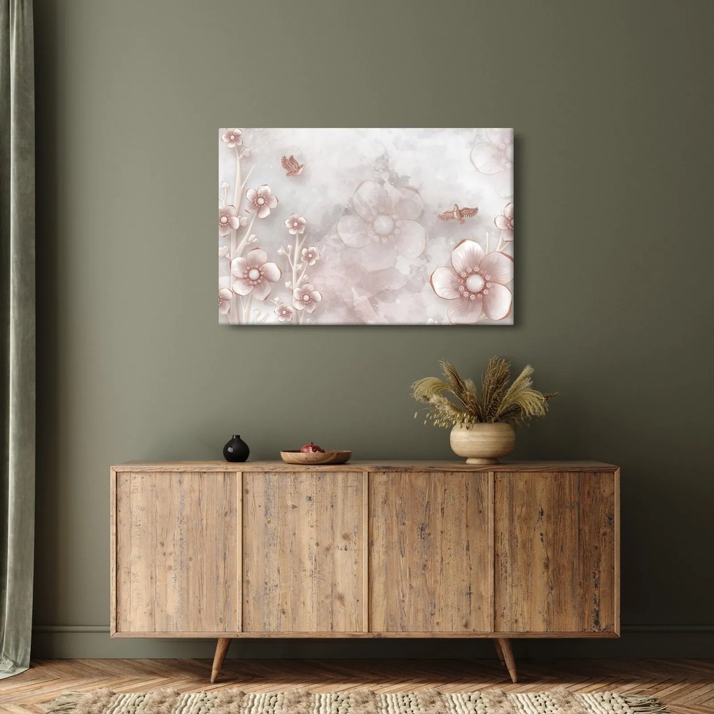Tablou - Flori roz (90x60 cm)