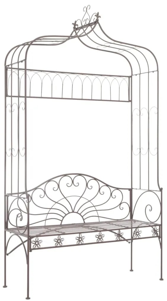 vidaXL Bancă de grădină, maro vintage, 122 cm, fier