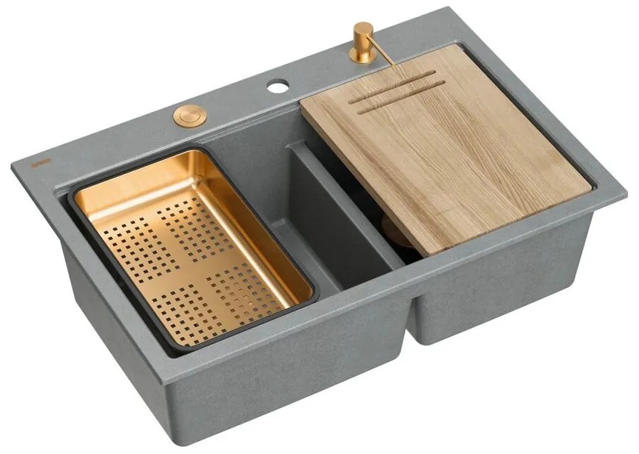 Statie de lucru incastrata Quadron Unique Marc 120 gri - cupru 76x50 cm