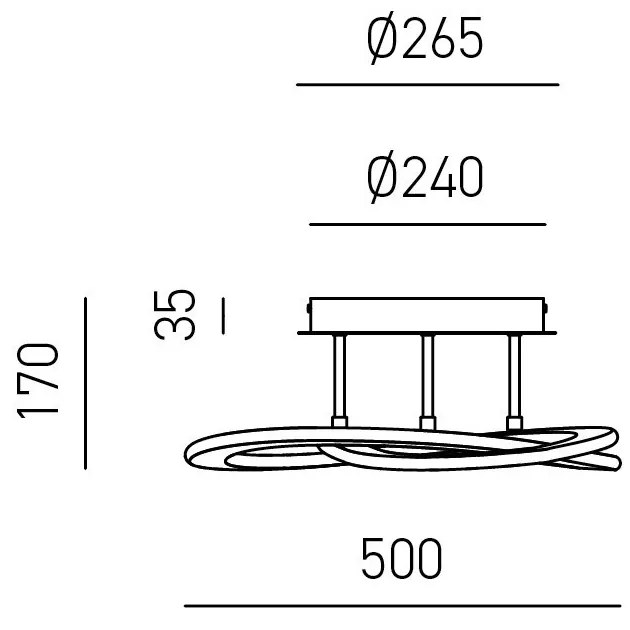 Lustra LED aplicata diametru 50cm YARA 3000K sau 4000K