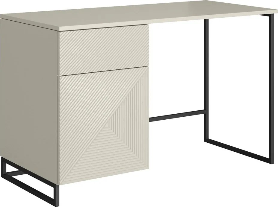 Birou cu sertar Asha 120 cm - cașmir / cadru negru