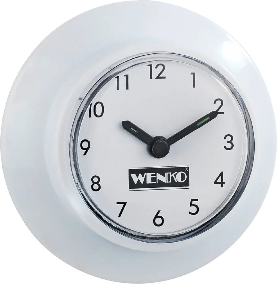Ceas autoadeziv pentru baie Wenko Wall Clock, alb