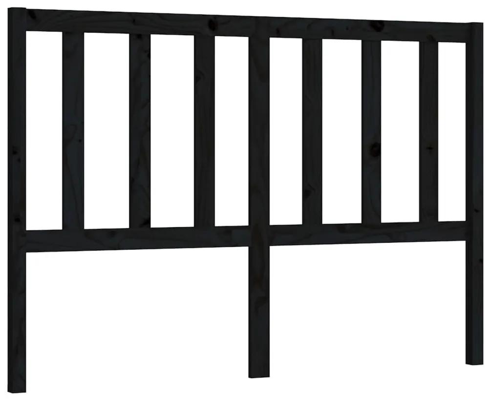817734 vidaXL Tăblie de pat, negru, 126x4x100 cm, lemn masiv de pin