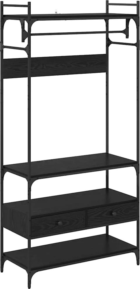 vidaXL Dulap cu sertar Stejar negru 89 x 39 x 184.5 cm Lemn compozit