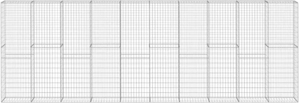 vidaXL Perete gabion cu capace, 600 x 30 x 200 cm, oțel galvanizat