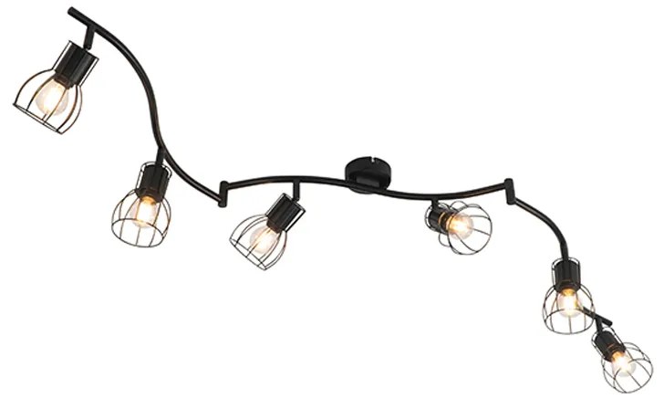 Plafoniera moderna cu spoturi neagra 145 cm 6 lumini - Botu