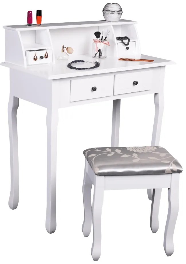 Măsuță decorativă cu scaun RODES NEW, albă