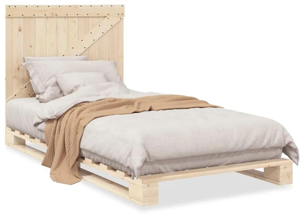 3281551 vidaXL Cadru de pat cu tăblie, 100x200 cm, lemn masiv de pin