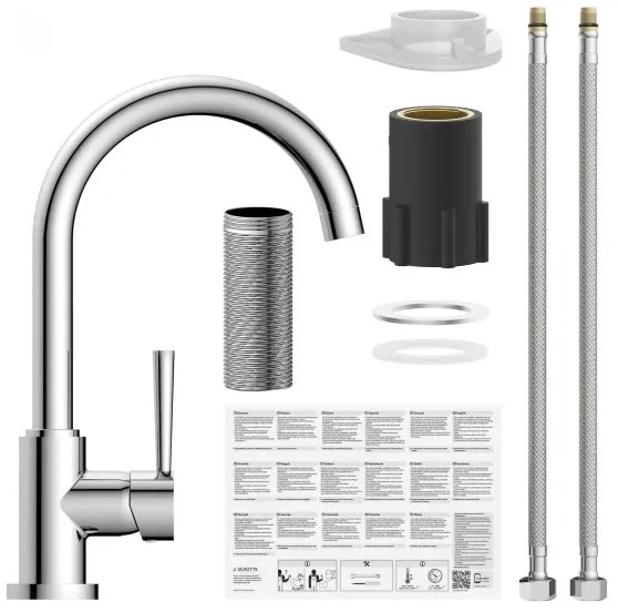 Schütte 79116 - Baterie pentru chiuvetă CORNWALL, crom lucios