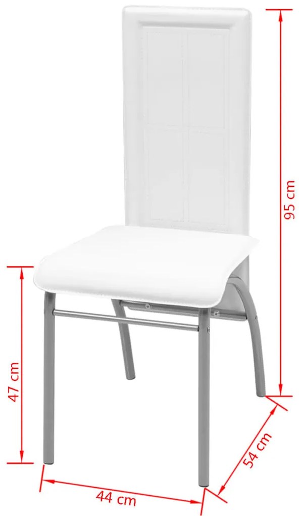 Scaune de bucatarie, 2 buc., alb, piele ecologica 2, Alb