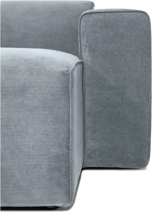 Modul pentru canapea gri cu tapițerie din catifea reiată (cu colț pe partea dreaptă) Sting – Scandic