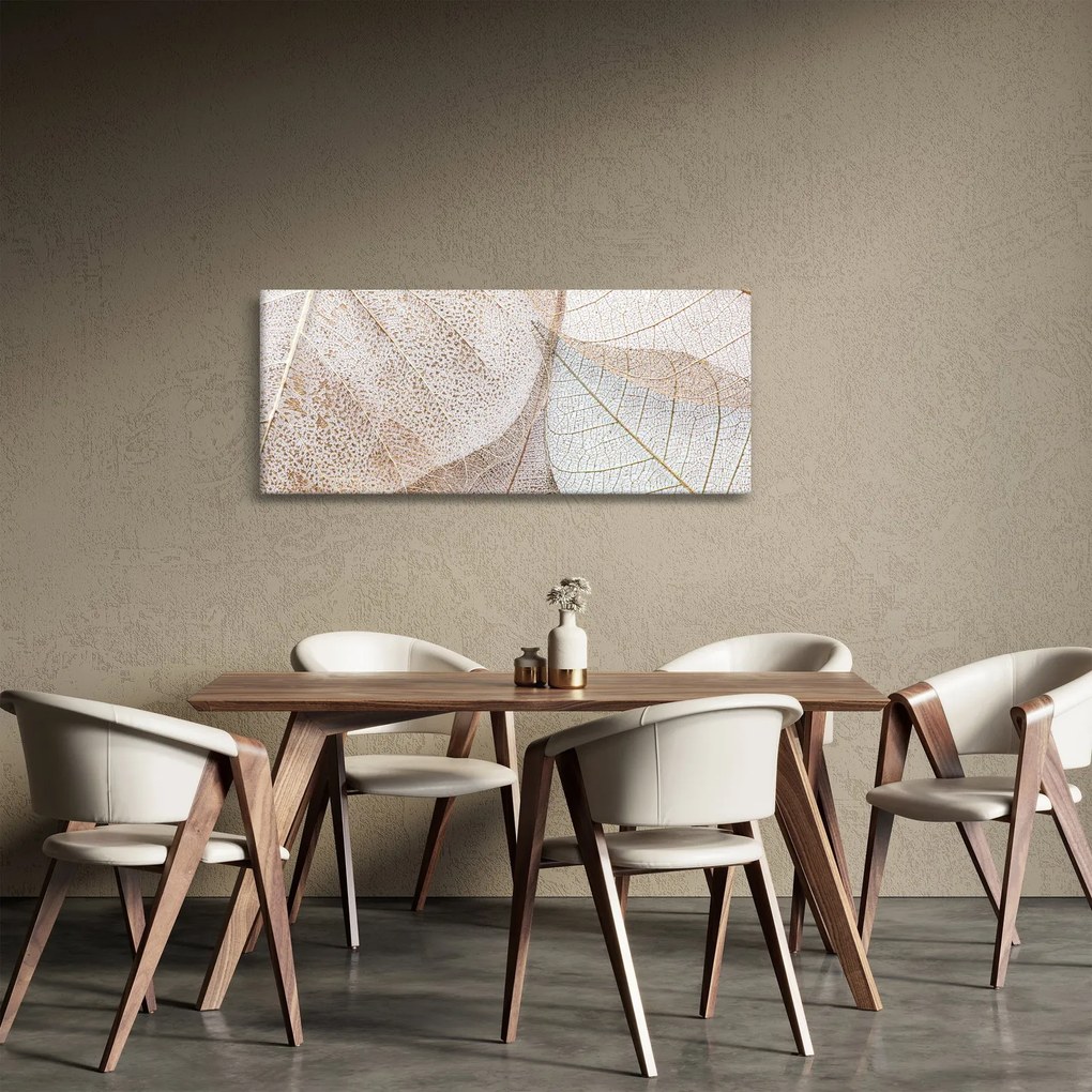 Tablou - Frunze bej (120x50 cm)