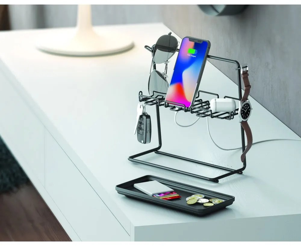 Organizator de birou Metaltex My Pocket, negru