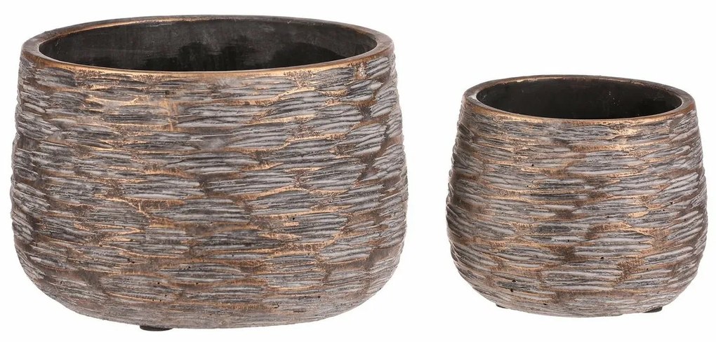 Set de recipiente din beton Ryha, 2 bucăți, gri,înălțime 12 cm