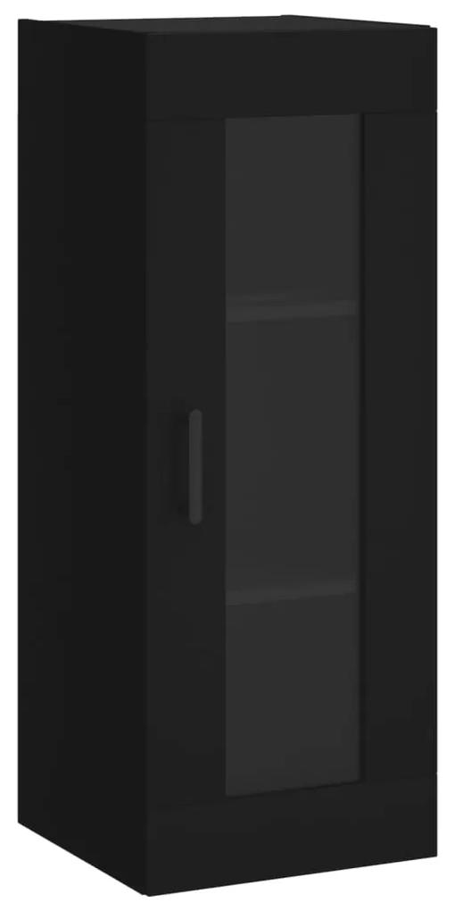 828917 vidaXL Dulap montat pe perete, negru, 34,5x34x90 cm