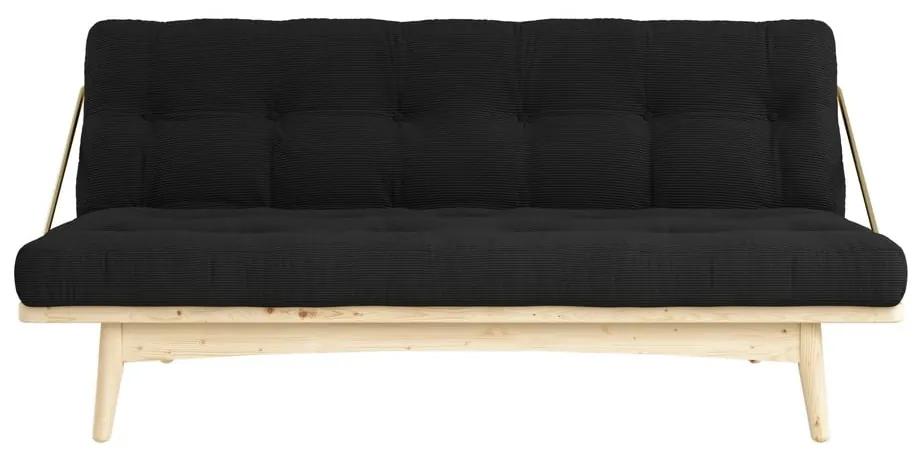 Canapea variabilă cu tapițerie din catifea reiată Karup Design Folk Raw/Charcoal