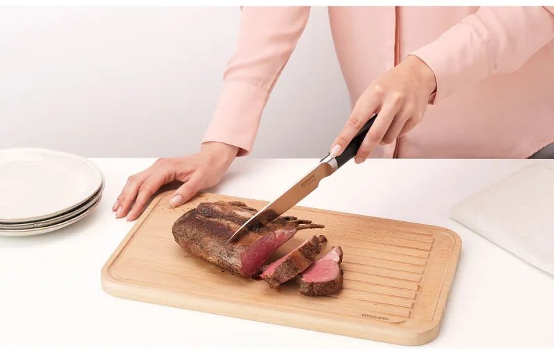 Cutit pentru carne Brabantia Profile 1003294, 15.4 cm, Otel calit, Rezistent la zgarieturi si coroziune, Negru