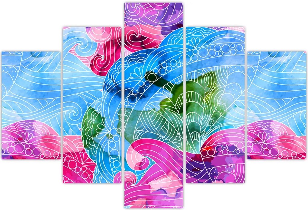 Tablou - Valuri colorate (150x105 cm)