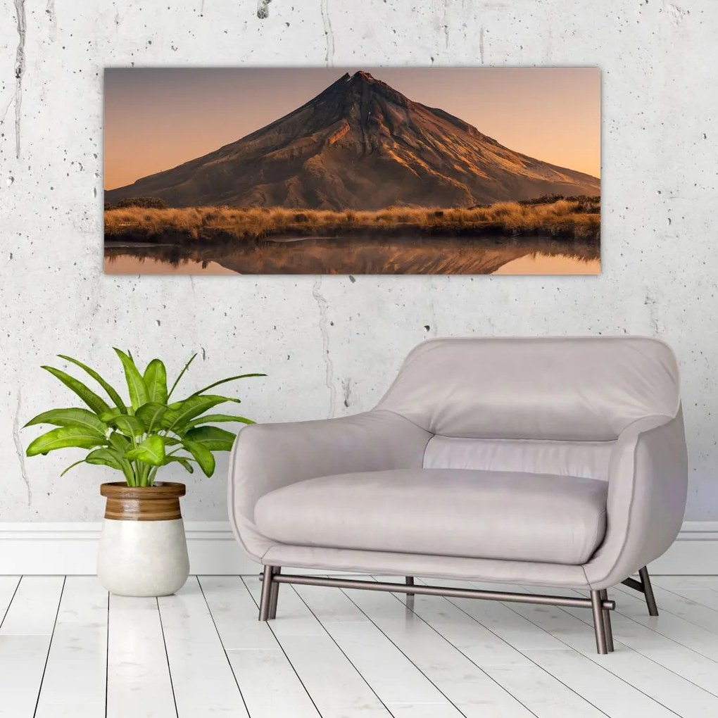 Tablou oglindirea muntelui Taranaki, Noua Zeelanda (120x50 cm)