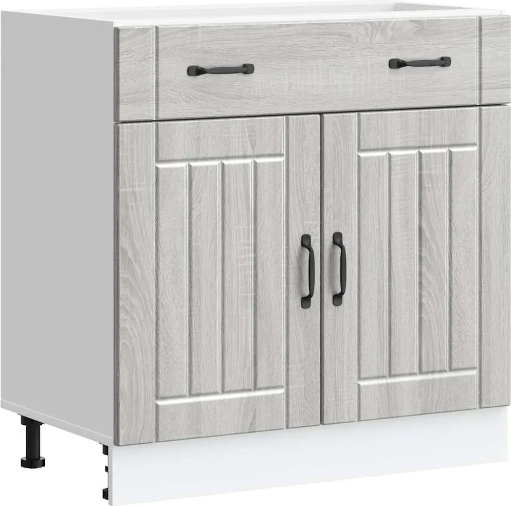 vidaXL Dulap de bază de bucătărie „Lucca” Lemn prelucrat Sonoma gri