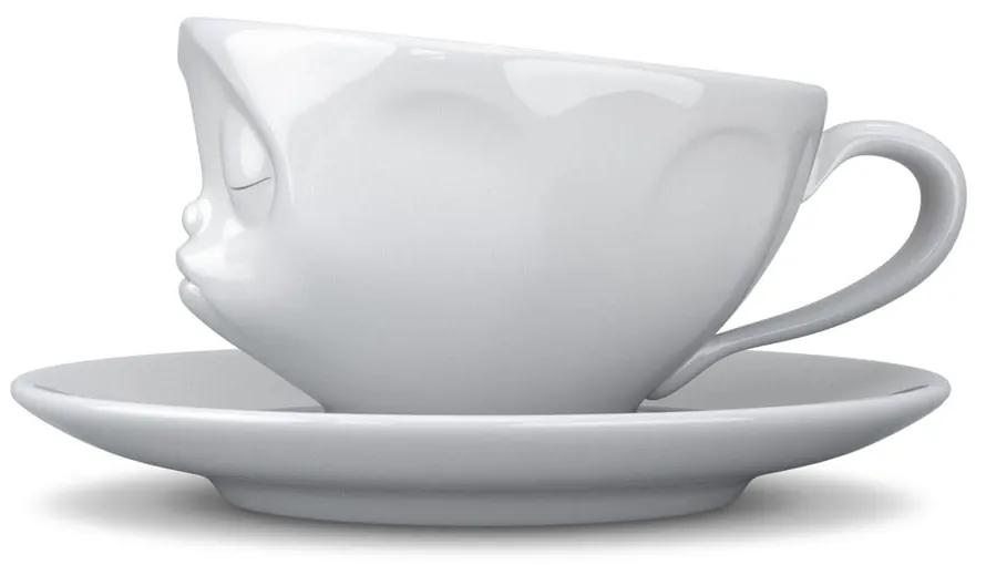 Ceașcă din porțelan pentru cafea 58products Kiss, 200 ml, alb