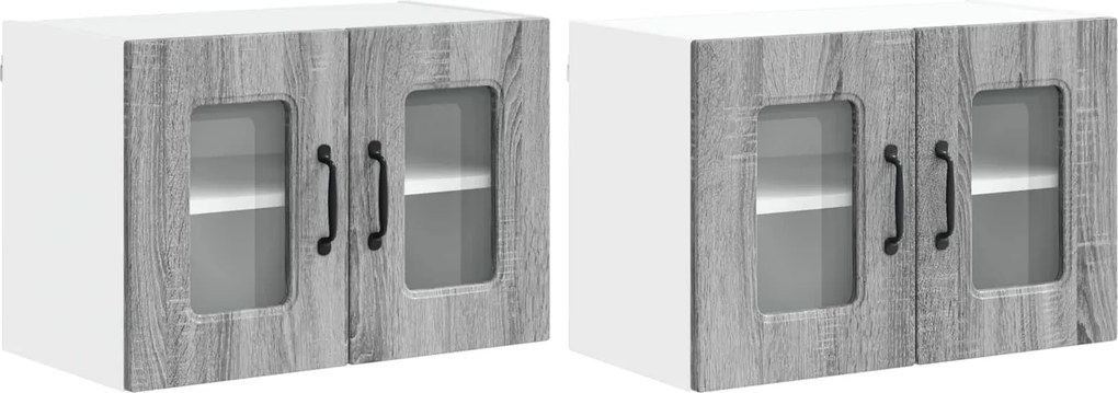 vidaXL Dulap de bucătărie Kalmar 2 pcs Gri Sonoma 60 x 31 x 40 cm