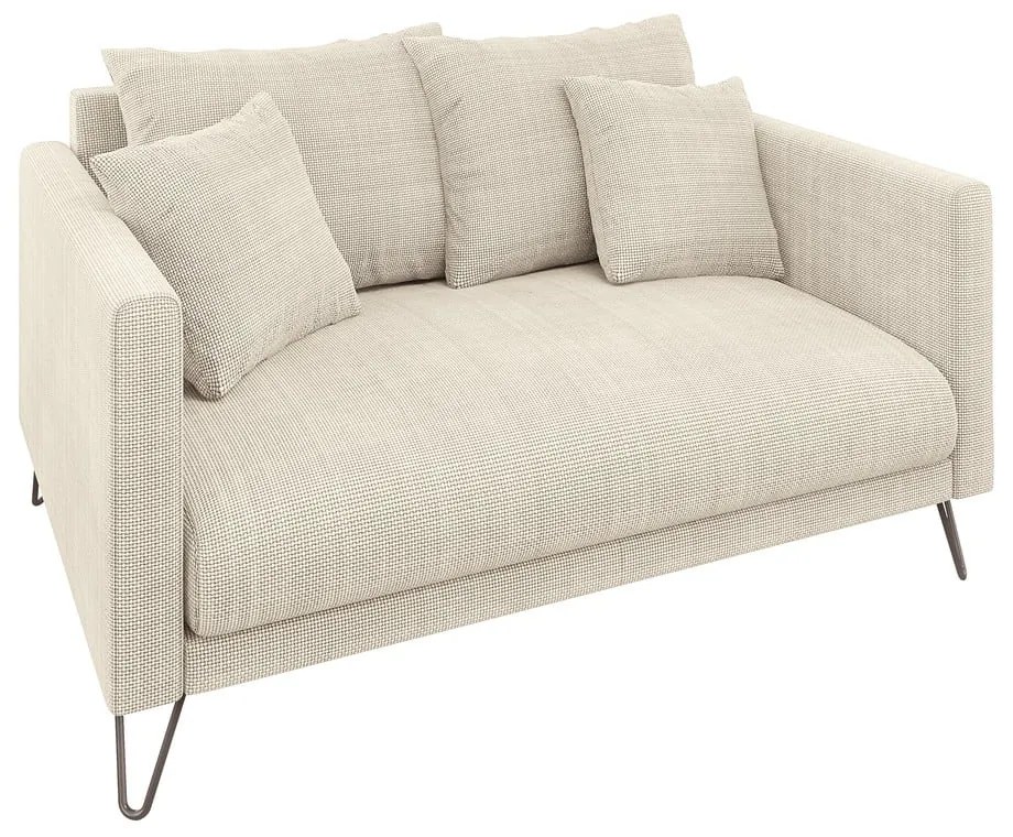 Canapea crem cu tapițerie din chenille 140 cm Freya – Ropez