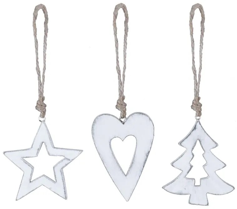 Set de 3 ornamente albe de Crăciun Ego Dekor