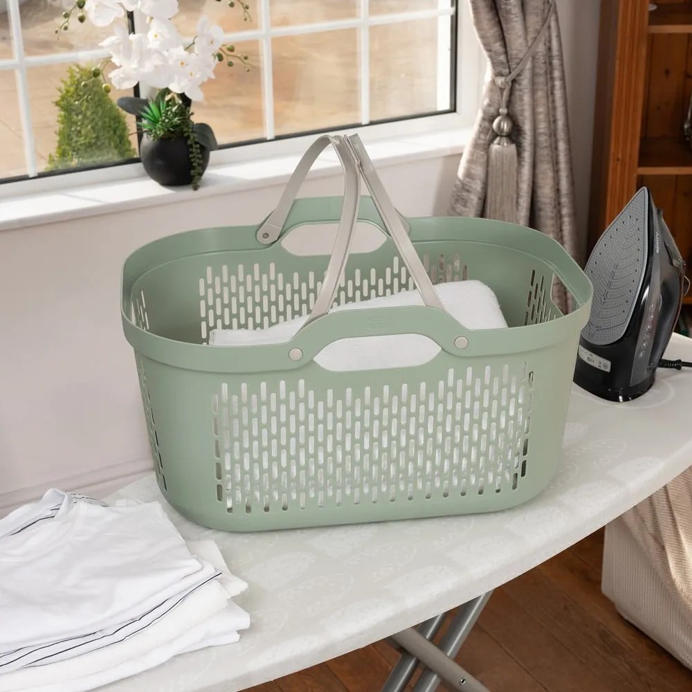 Coș de rufe verde deschis din plastic 45 l – Addis