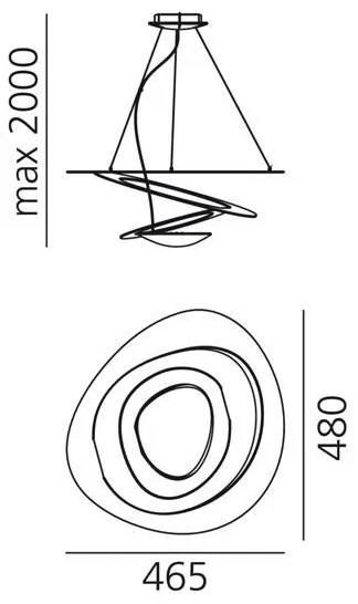 Lustră LED dimabilă pe cablu Artemide 1249020A PIRCE LED/27W/230V 3000K auriu