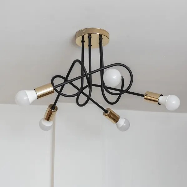 Lustră aplicată OXFORD 5xE27/15W/230V aurie/neagră