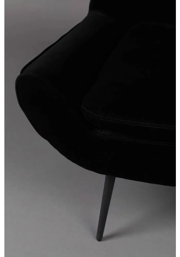 Fotoliu catifea neagra Lounge Chair Glodis Nero