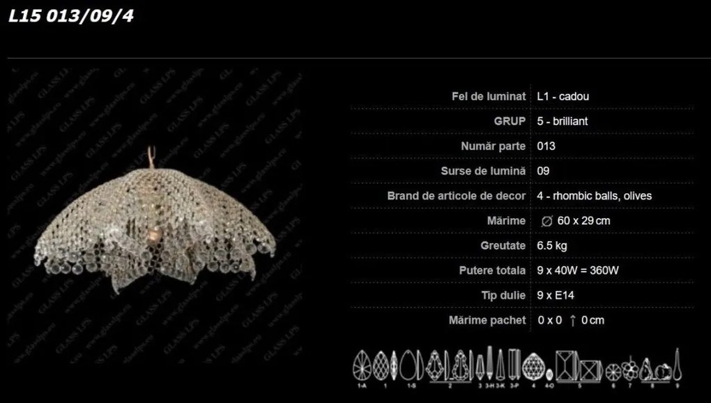 Lustra, Pendul cristal Bohemia diametru 60cm, L15 013/09/4