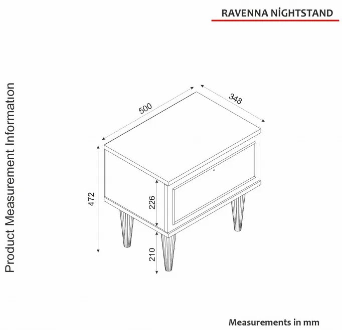 Noptiera Ravenna - Alb