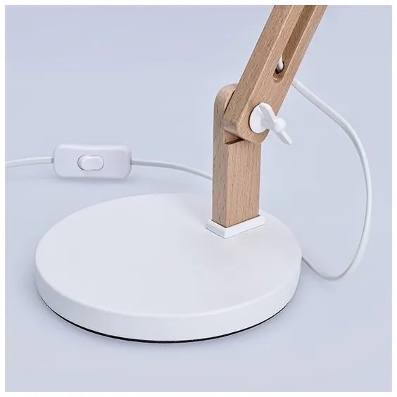 Solight WO57-W Lampă de birou FALUN 1xE27/25W/230V alb/dub