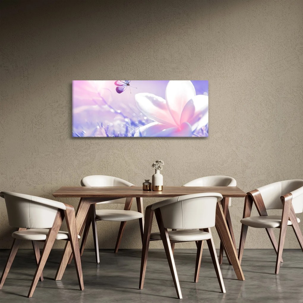 Tablou - Fluture lângă floare (120x50 cm)