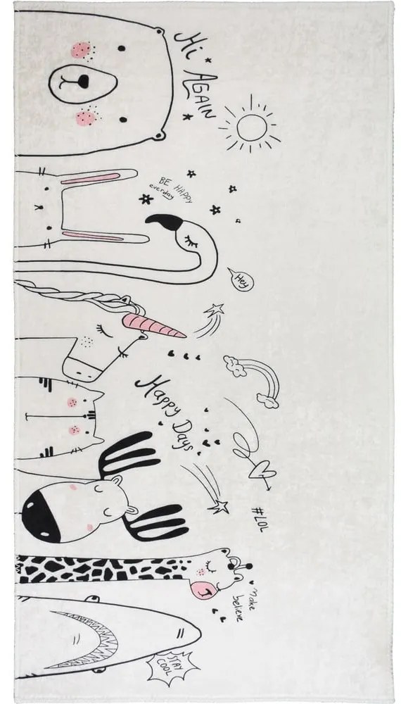 Covor pentru copii fildeș lavabil 120x180 cm Animal Kingdom – Vitaus