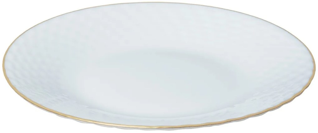Set farfurii 18 piese, alb cu detalii aurii Kinghoff KH1876