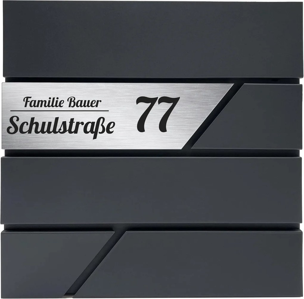 CPG7 - Cutie postala personalizata, cutie de scrisori, metalica, stil industrial - Gri Antracit
