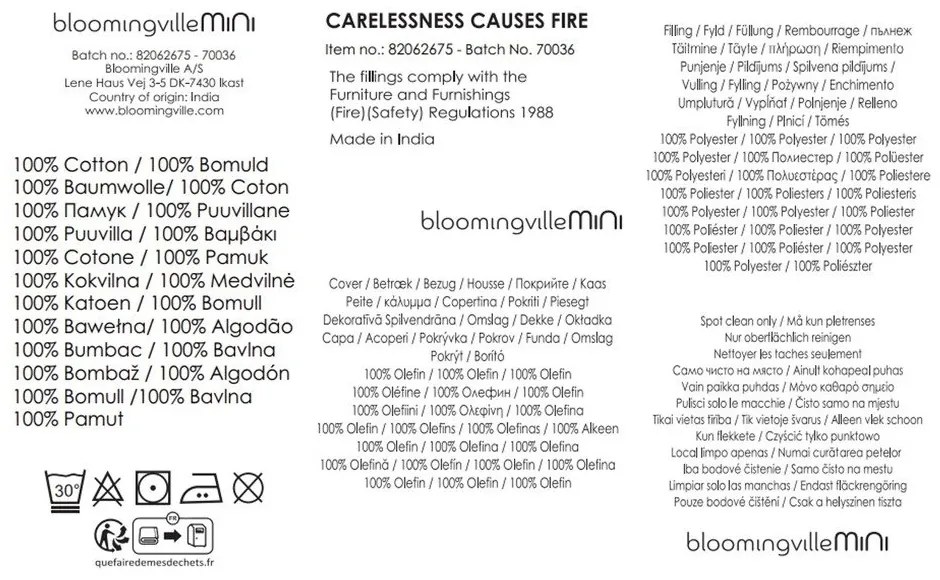 Pernă pentru copii din bumbac 45x45 cm Colorine – Bloomingville Mini