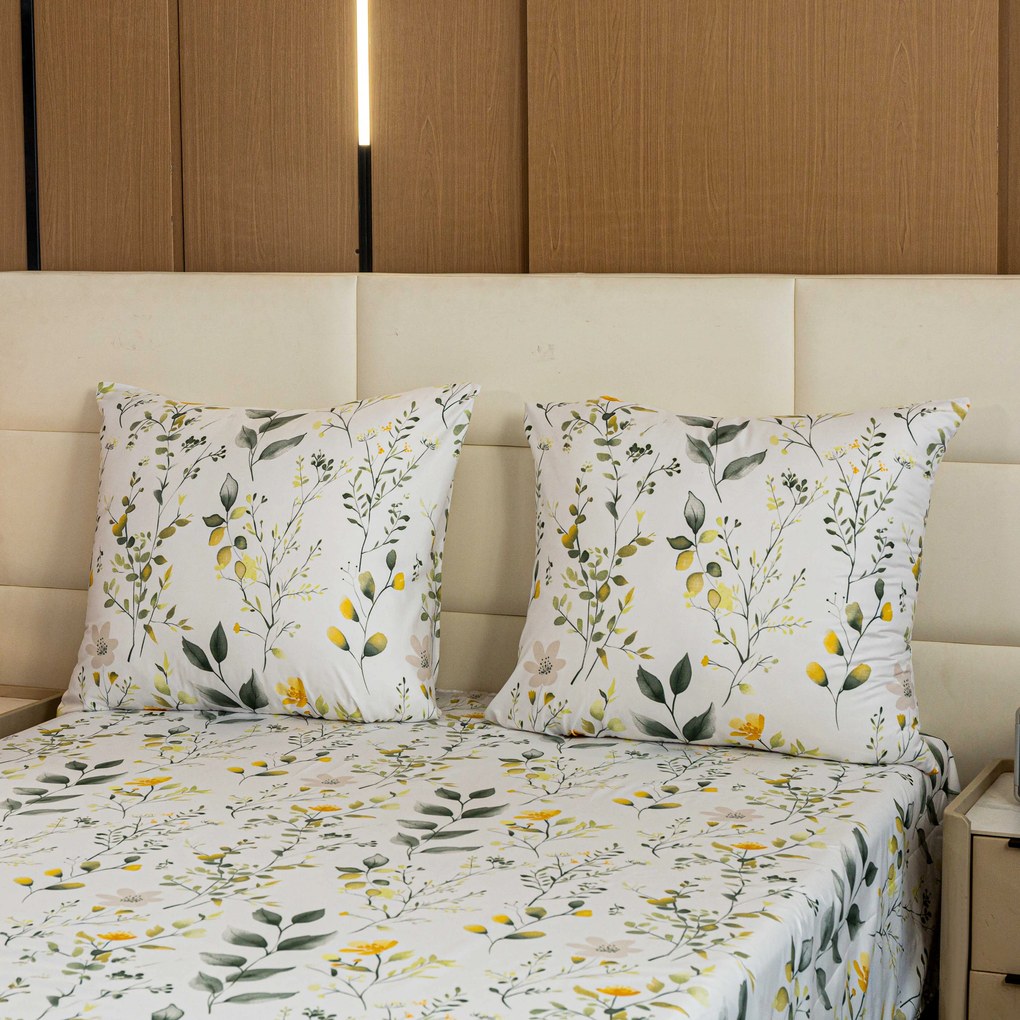 Lenjerie de pat din microfibra CITRUS GARDEN albă Dimensiune lenjerie de pat: 2 buc 70 x 90 cm | 200 x 220 cm