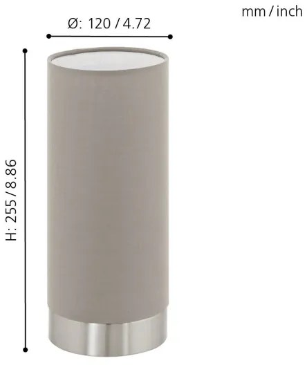 Lampă dimabilă de masă Eglo 95122 PASTERI 1xE27/40W/230V