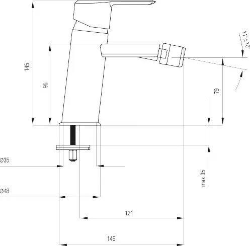 🚰 Baterie pentru bideu ARIKA – Finisaj Cromat – Cod BQA_030M
