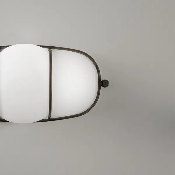 Aplică SIRU CAGE 1xGX53/10W/230V 22 cm negru/alb sticlă venețiană